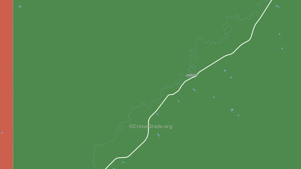 Garland, MT Map of Robbery Rates