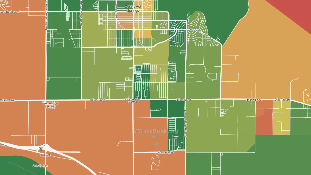Garnet, CA Map of Robbery Rates