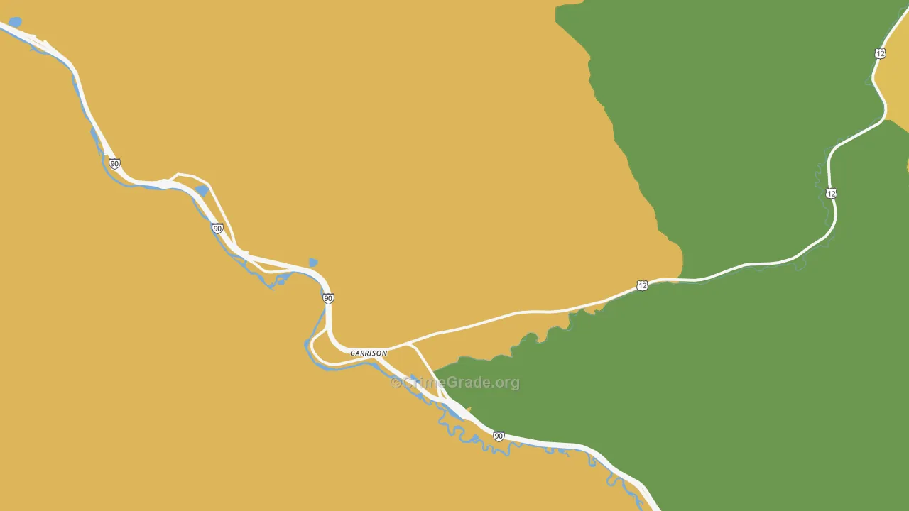 Garrison, MT Map of Robbery Rates