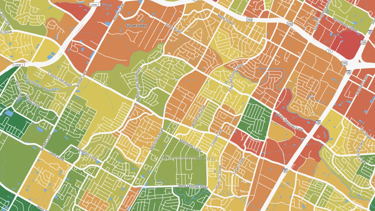 Garrison Park, Austin, TX Map of Robbery Rates