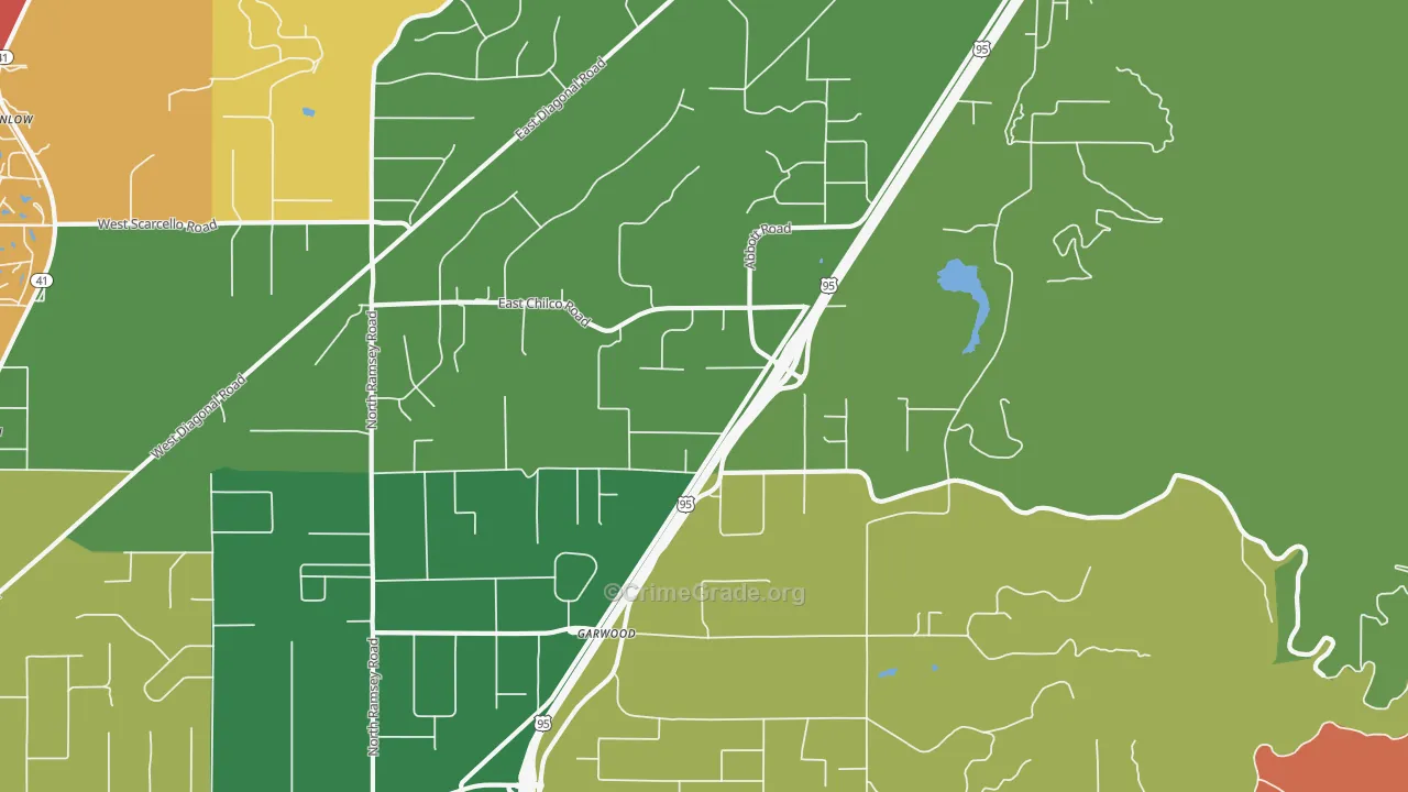 Garwood, ID Map of Robbery Rates