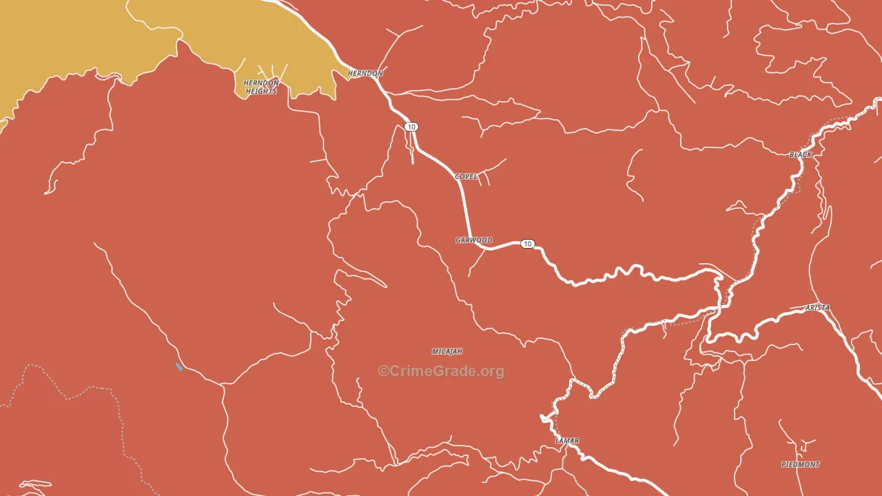 Garwood, WV Map of Robbery Rates