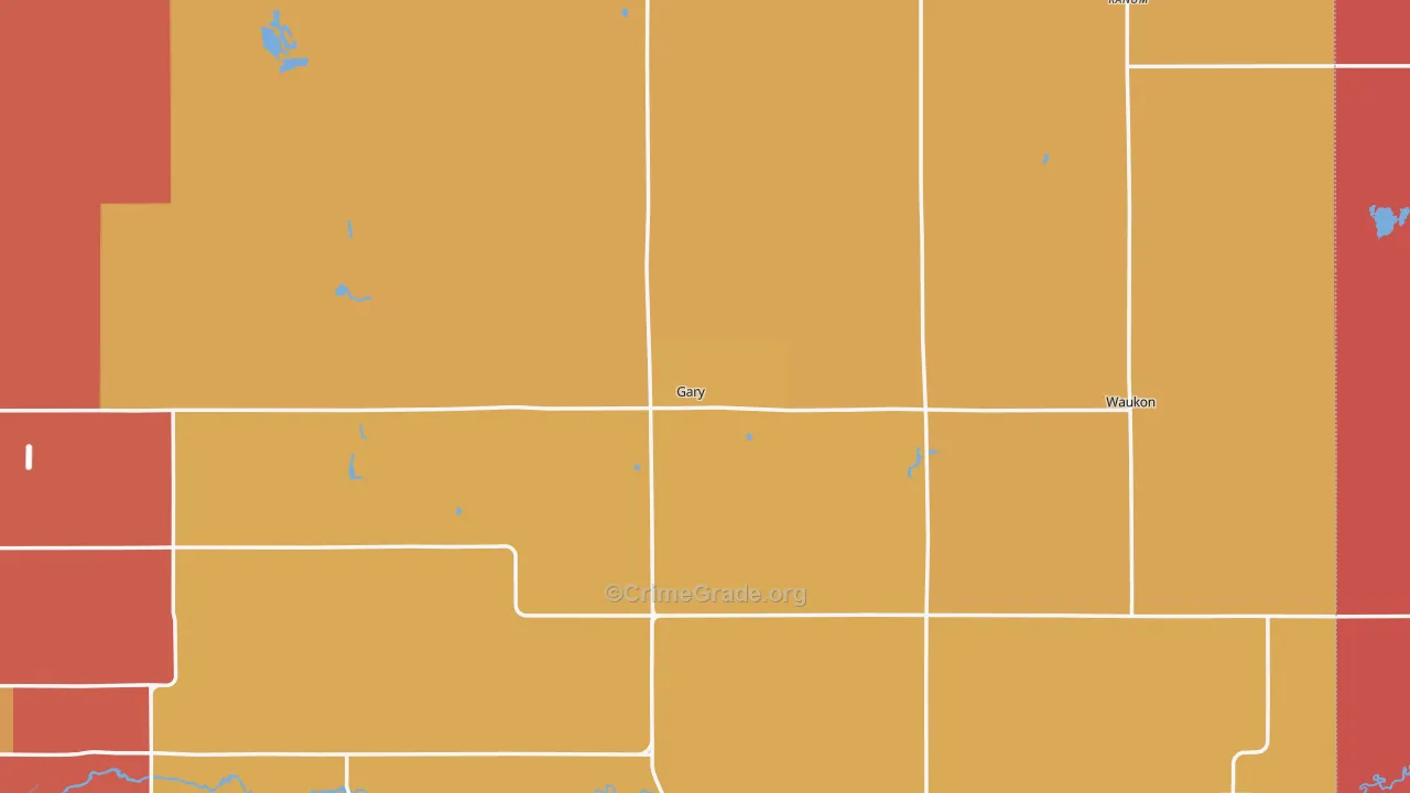Gary, MN Map of Robbery Rates