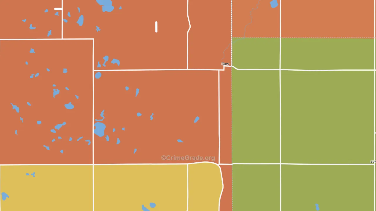 Gary, SD Map of Robbery Rates