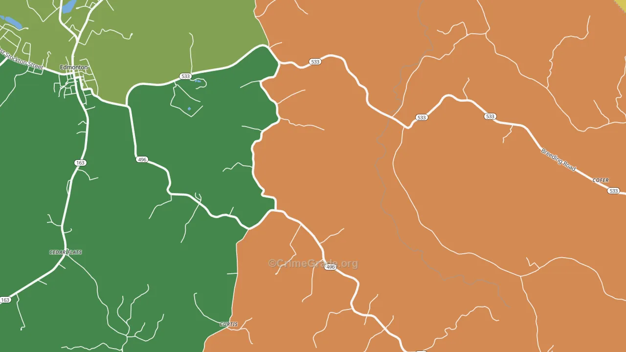 Gascon, KY Map of Robbery Rates