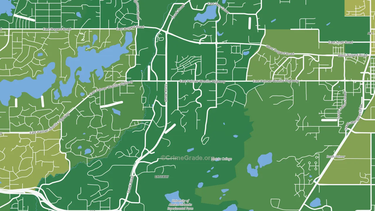 Gateway, AK Map of Robbery Rates