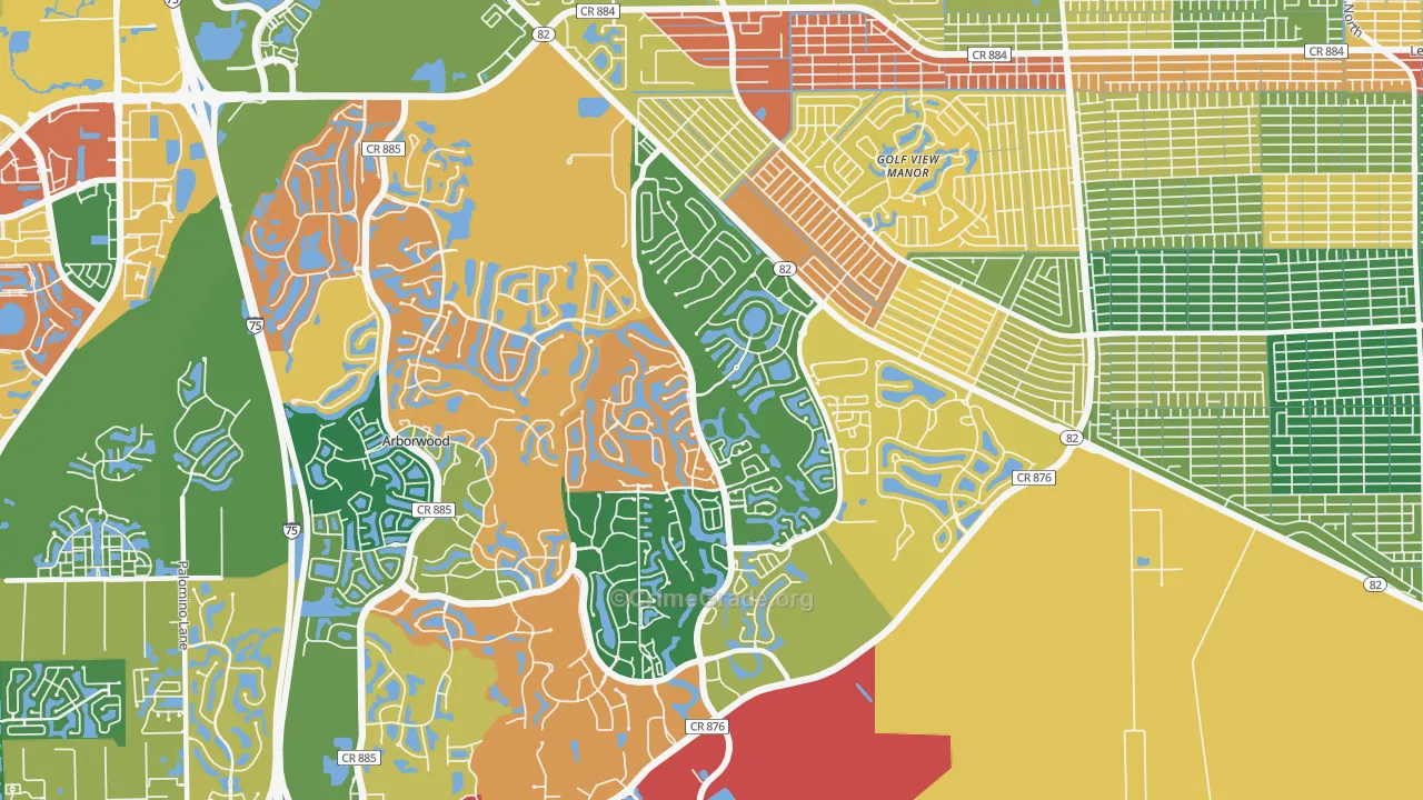 Gateway, FL Map of Robbery Rates