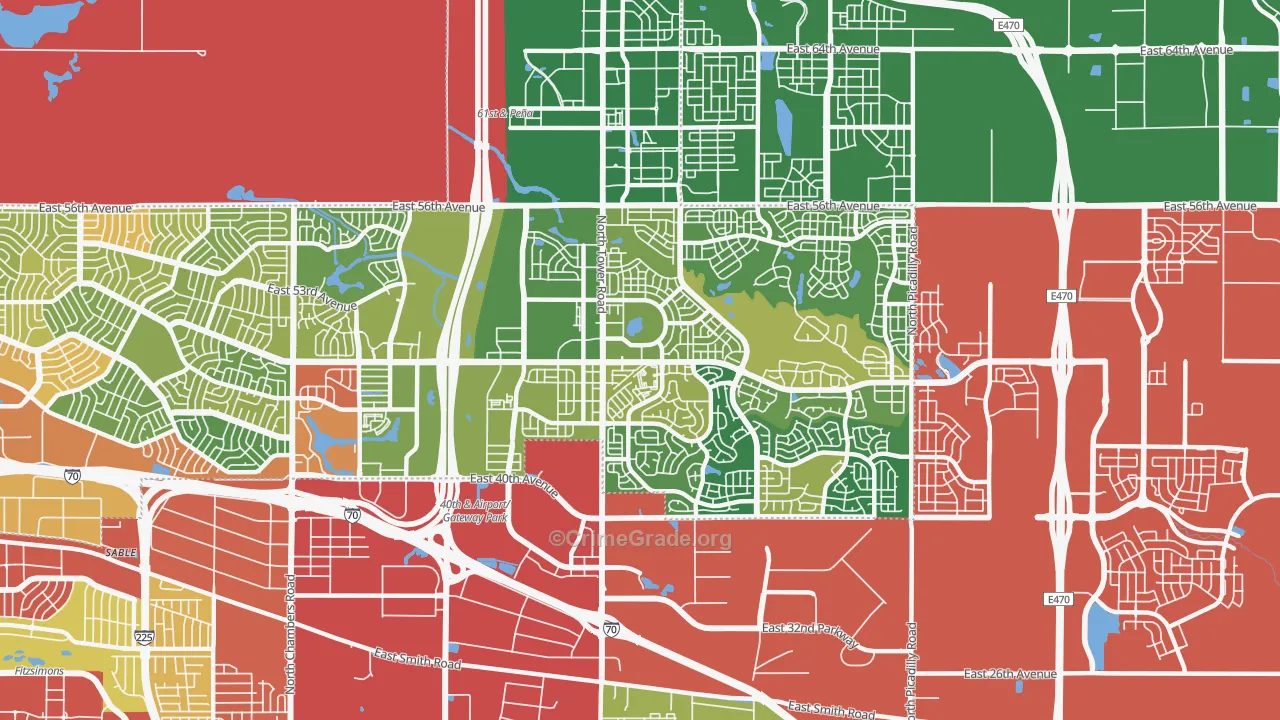 Gateway-Green Valley Ranch, Denver, CO Map of Robbery Rates