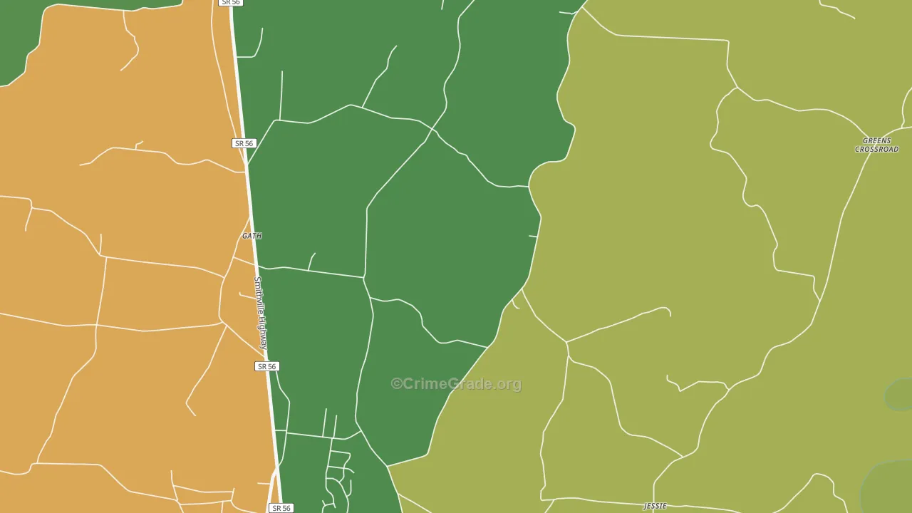 Gath, TN Map of Robbery Rates