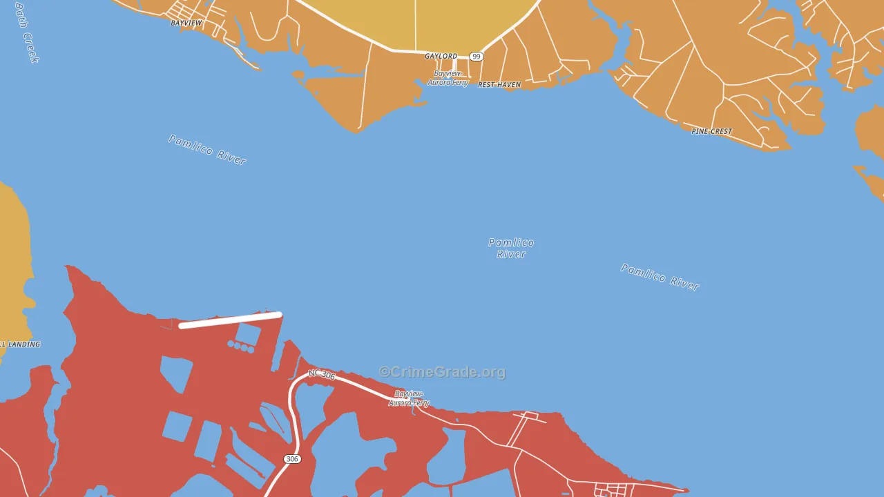 Gaylord, NC Map of Robbery Rates