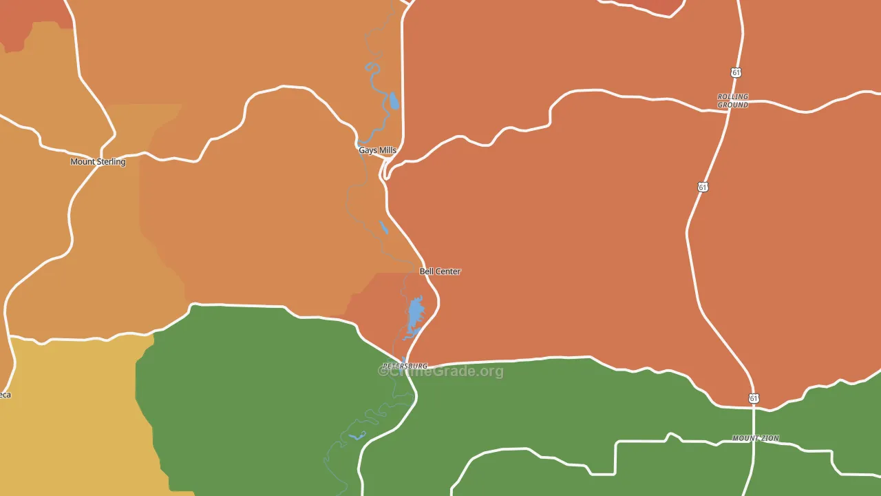 Gays Mills, WI Map of Robbery Rates