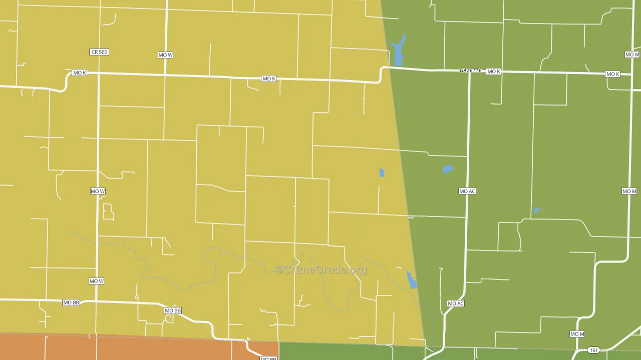 Gazette, MO Map of Robbery Rates
