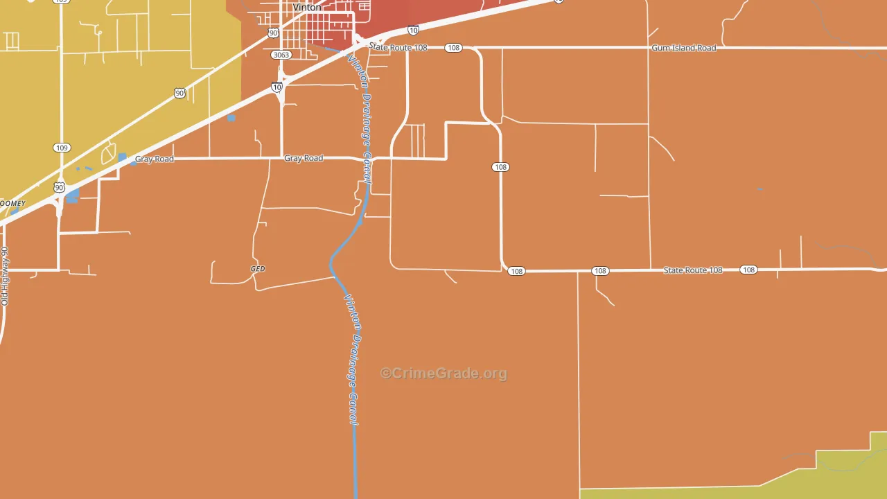Ged, LA Map of Robbery Rates