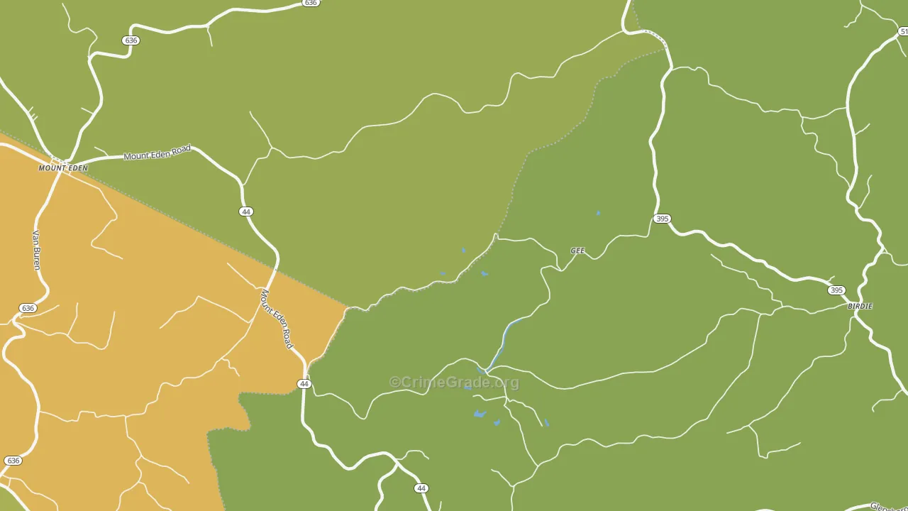 Gee, KY Map of Robbery Rates