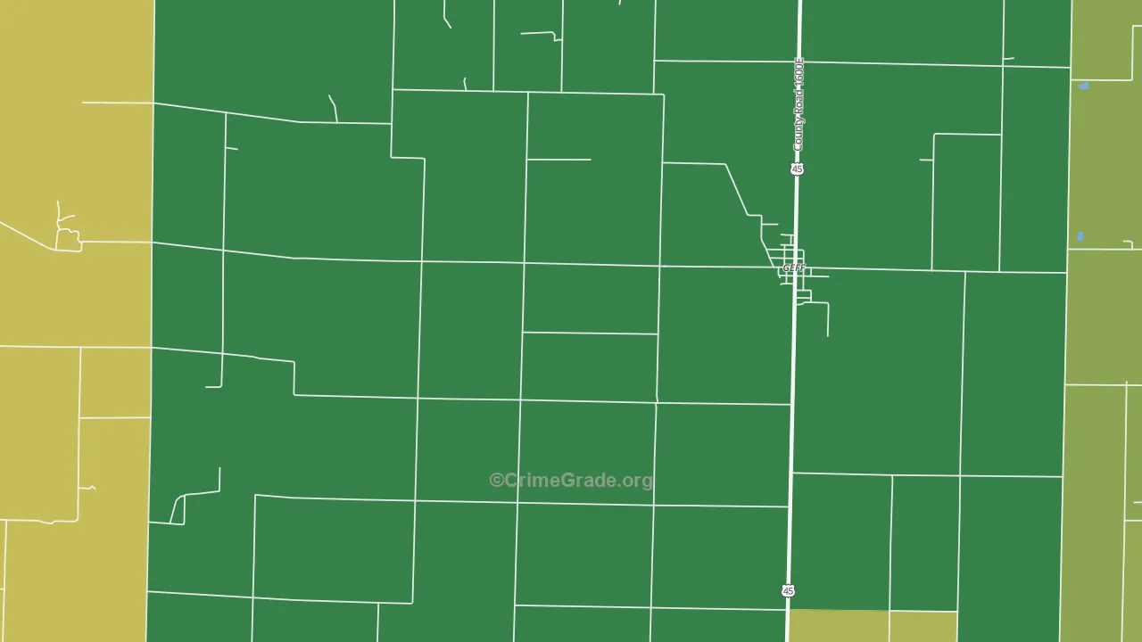 Geff, IL Map of Robbery Rates
