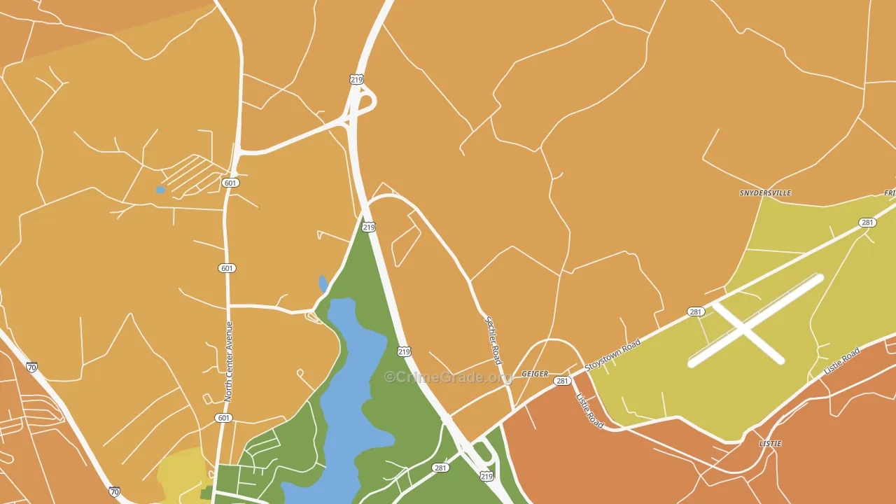 Geiger, PA Map of Robbery Rates