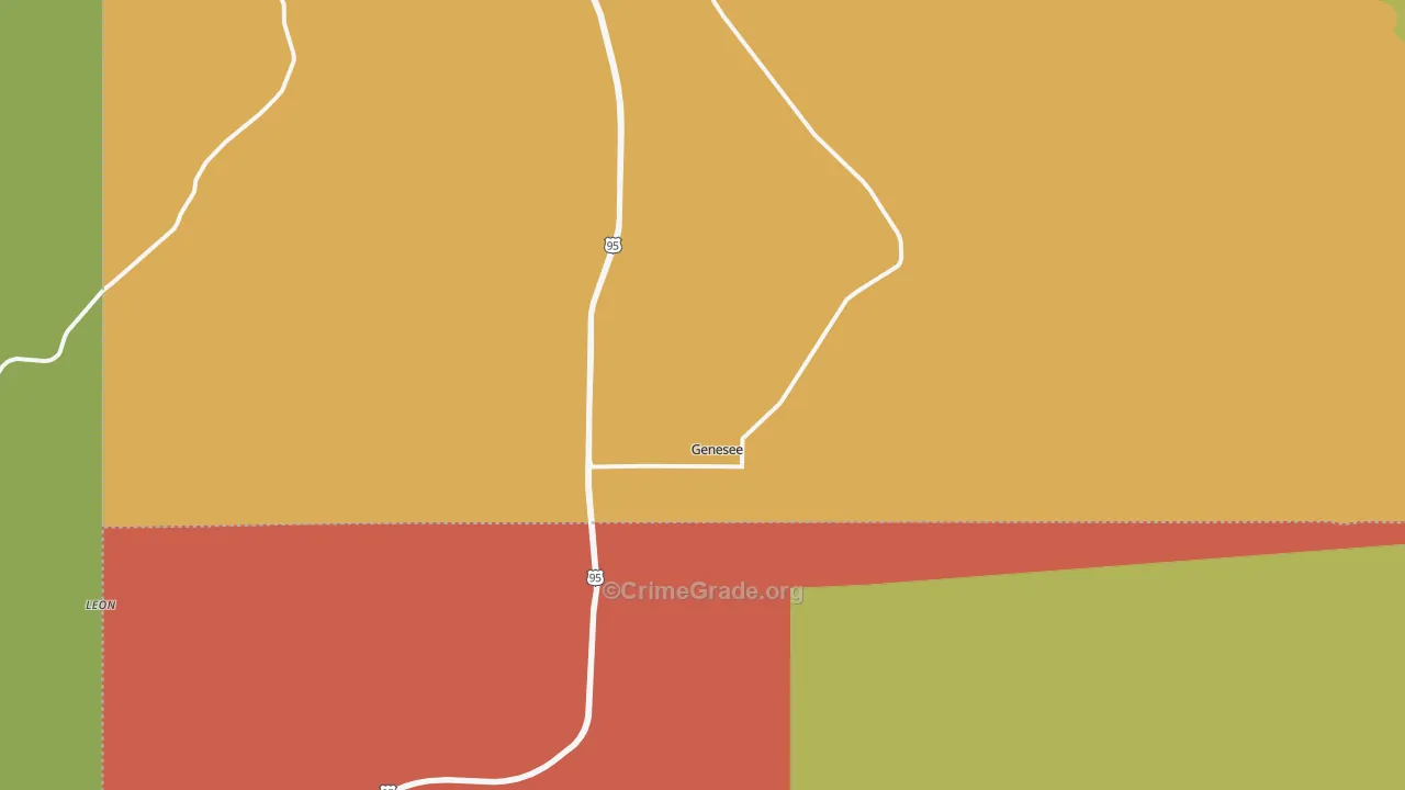 Genesee, ID Map of Robbery Rates