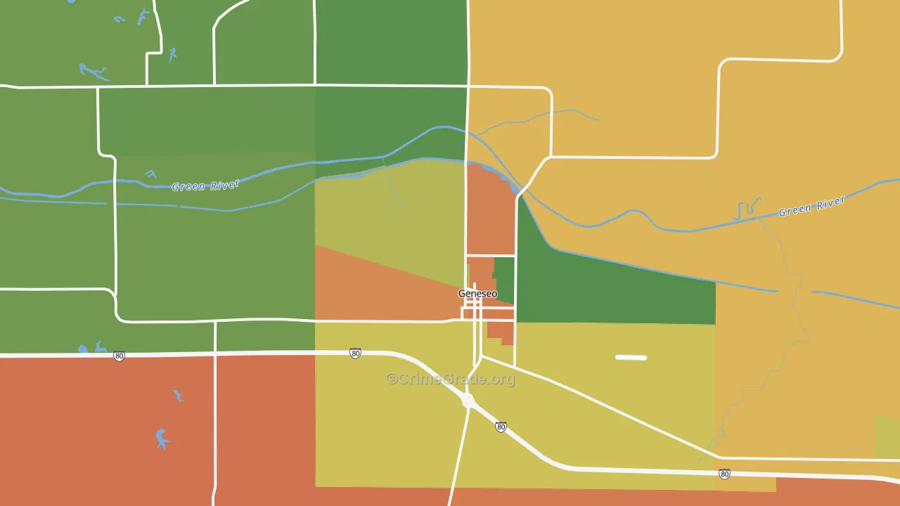 Geneseo, IL Map of Robbery Rates