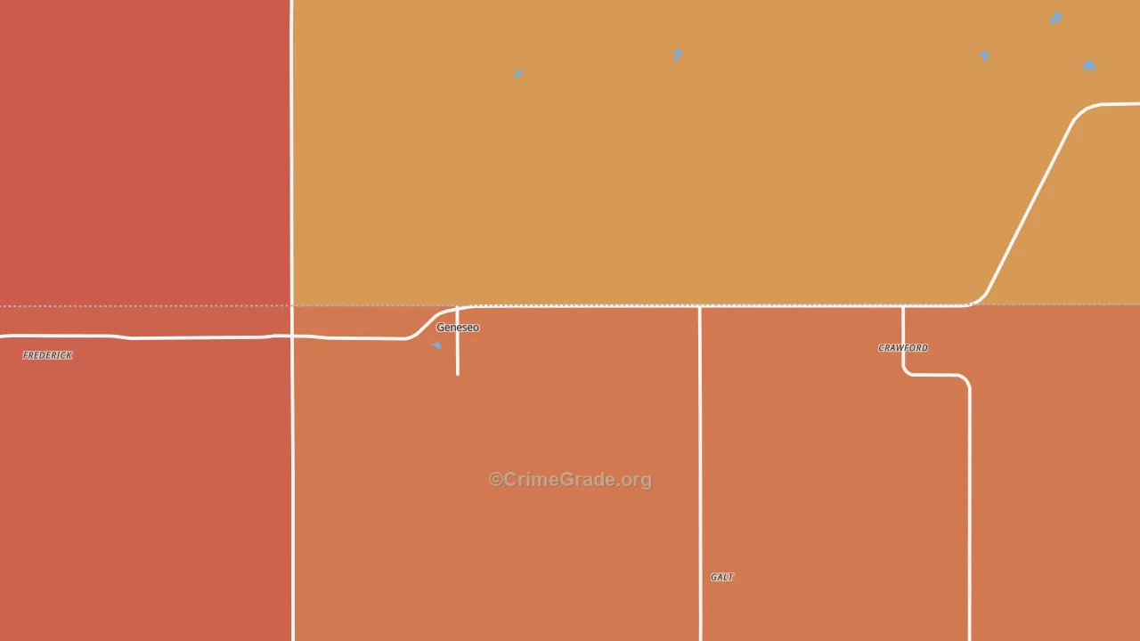 Geneseo, KS Map of Robbery Rates
