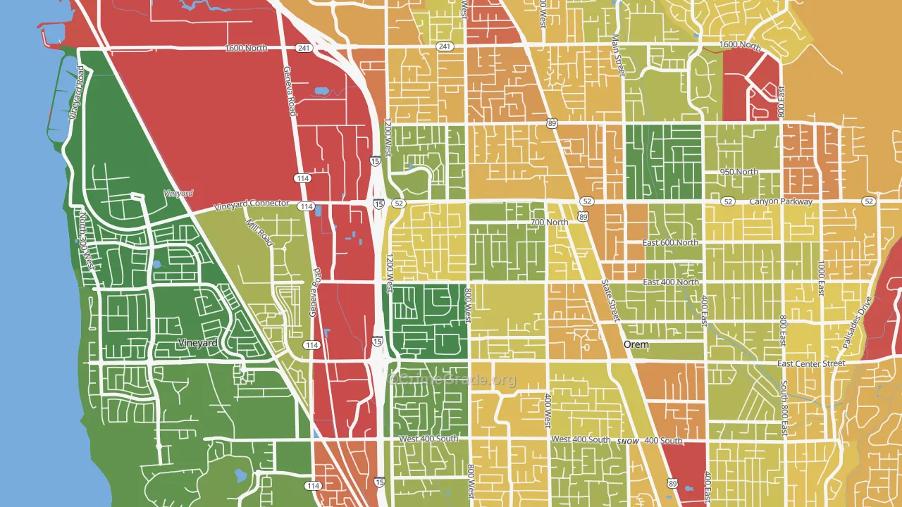Geneva, Orem, UT Map of Robbery Rates