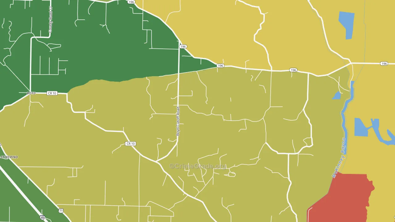 Genoa, AR Map of Robbery Rates