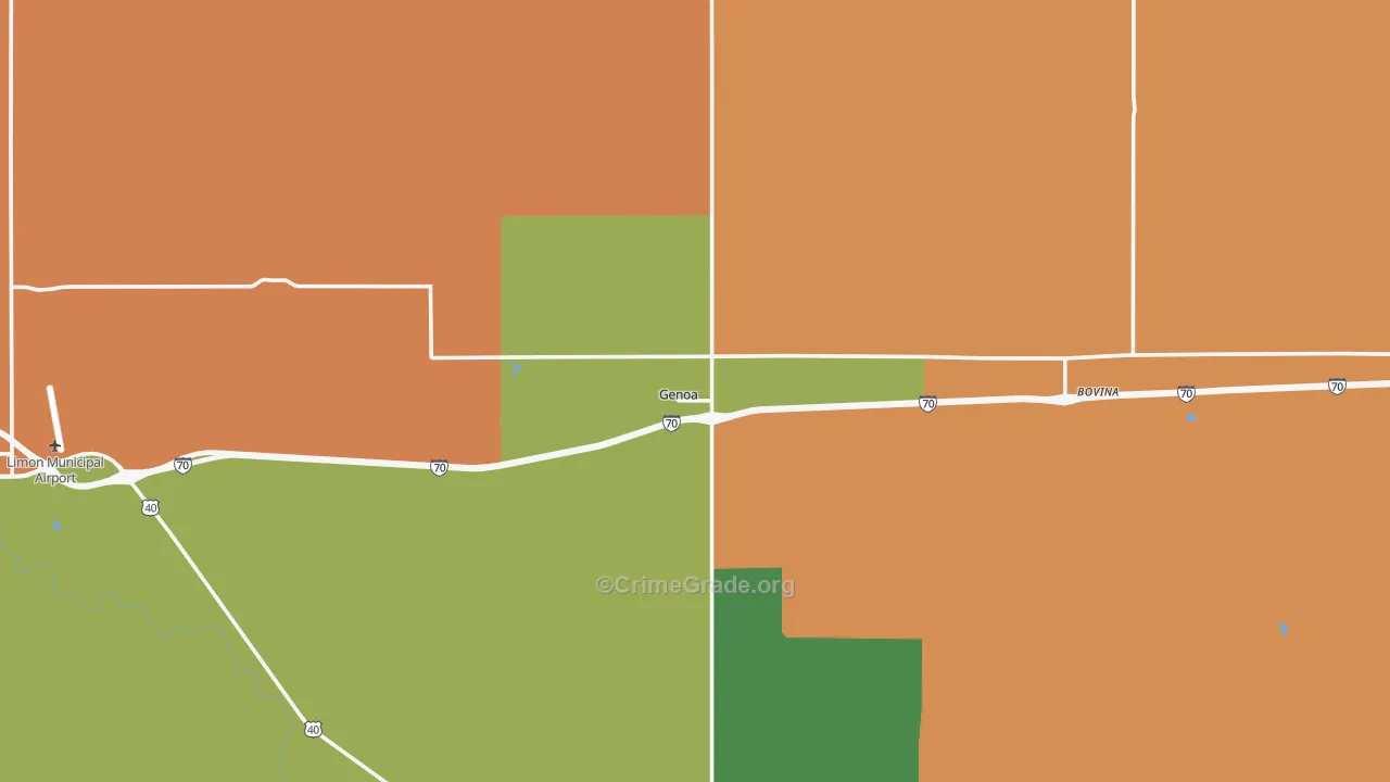 Genoa, CO Map of Robbery Rates