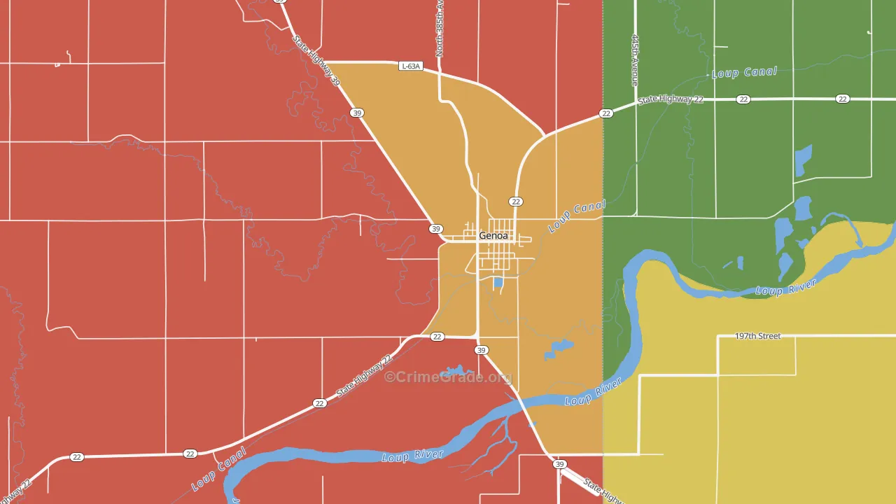 Genoa, NE Map of Robbery Rates