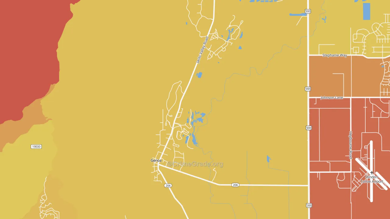Genoa, NV Map of Robbery Rates