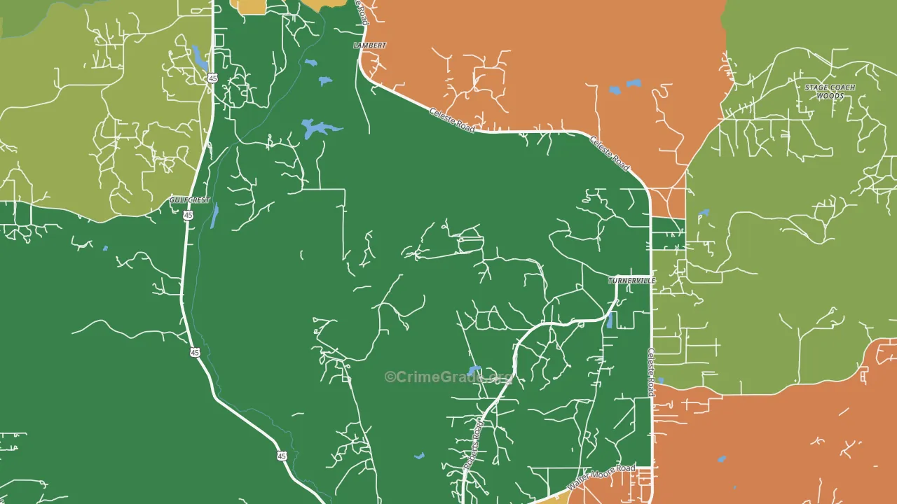 Georgetown, AL Map of Robbery Rates