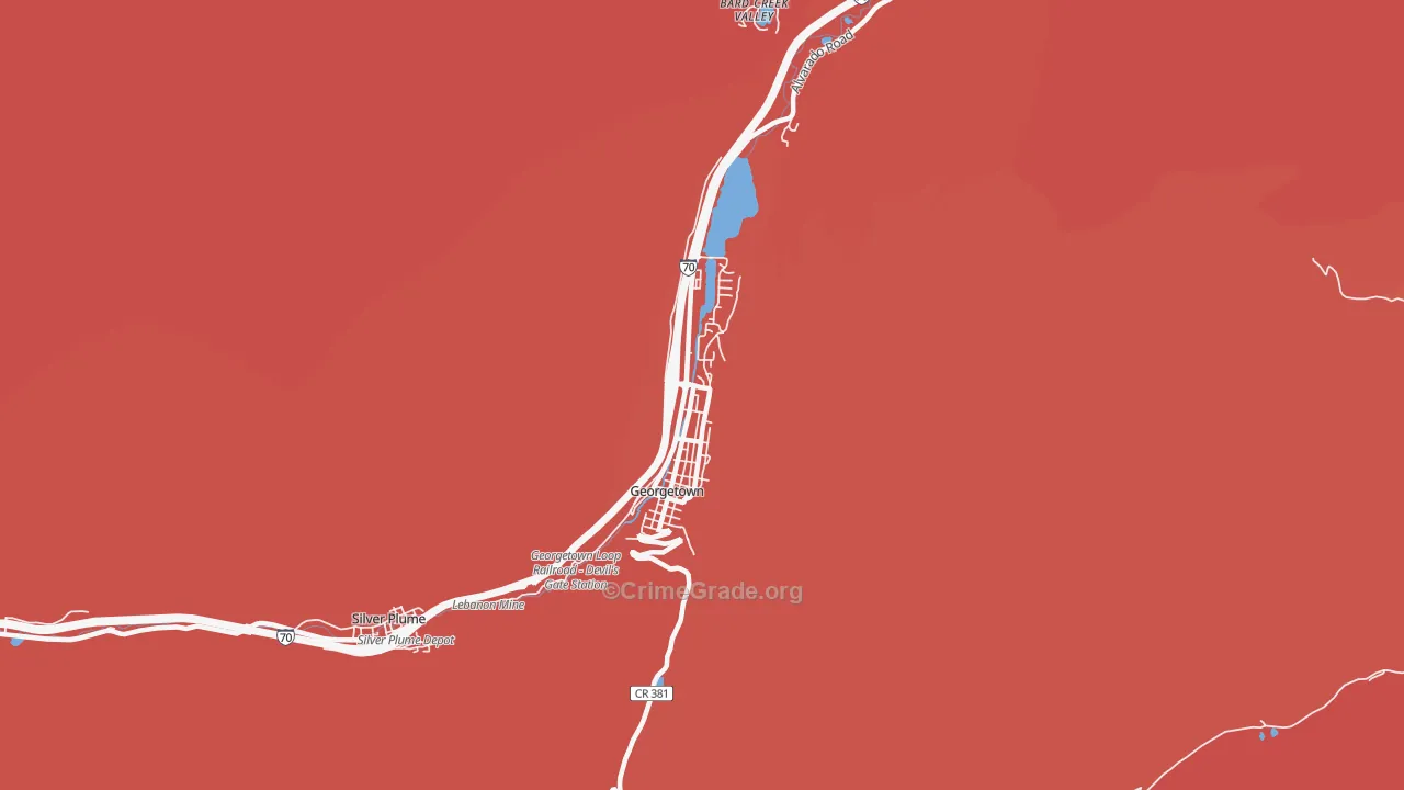 Georgetown, CO Map of Robbery Rates