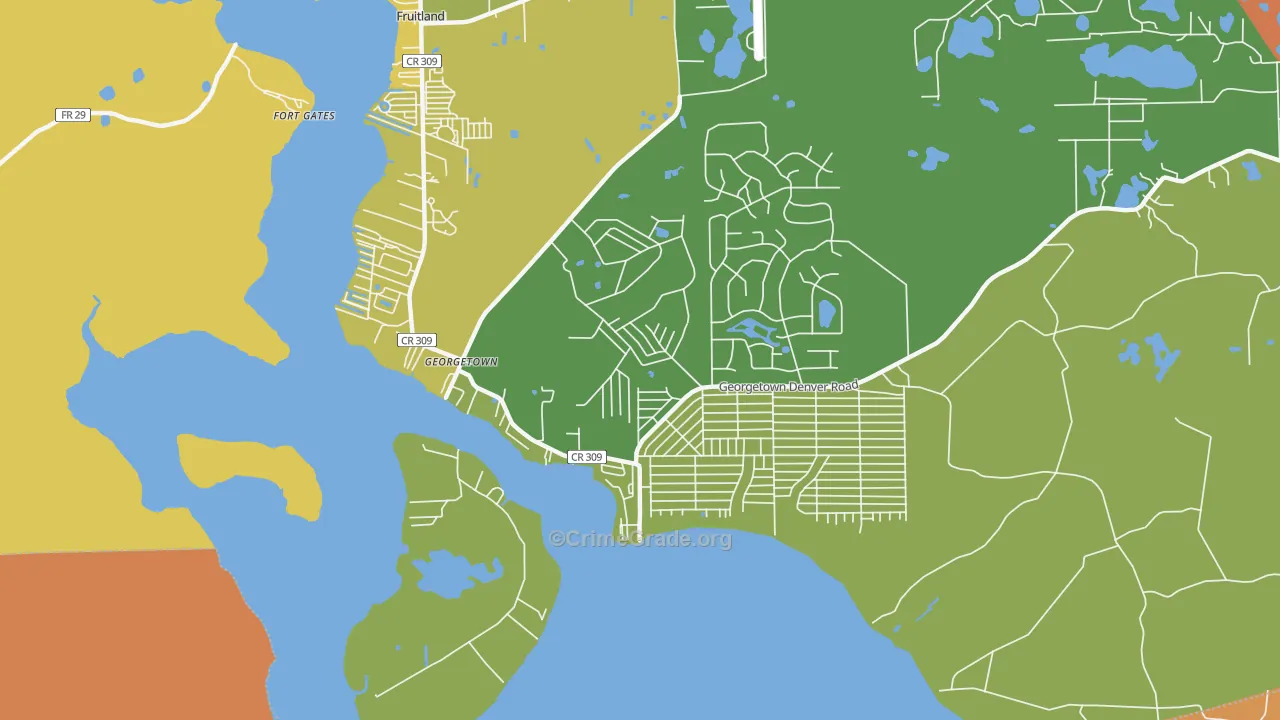 Georgetown, FL Map of Robbery Rates