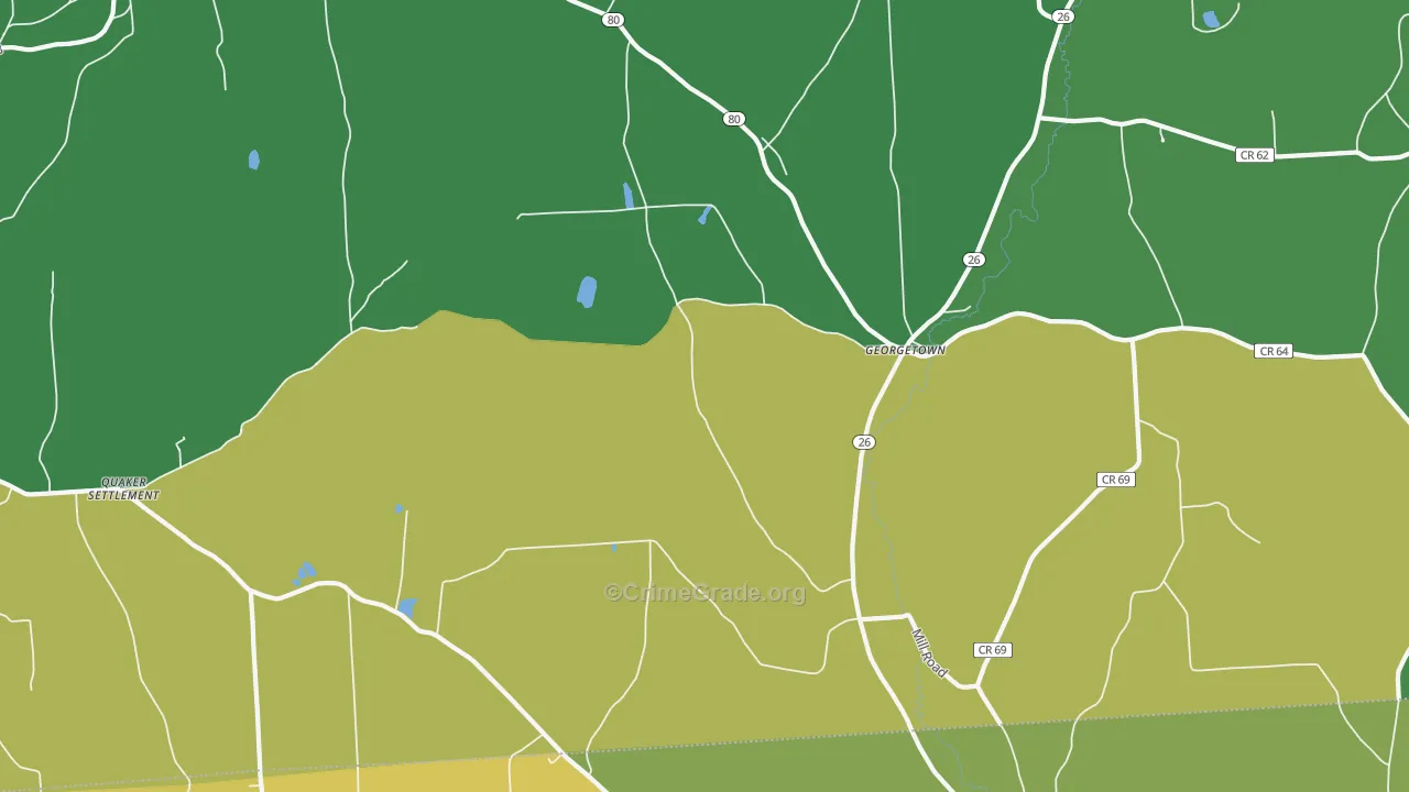 Georgetown, NY Map of Robbery Rates