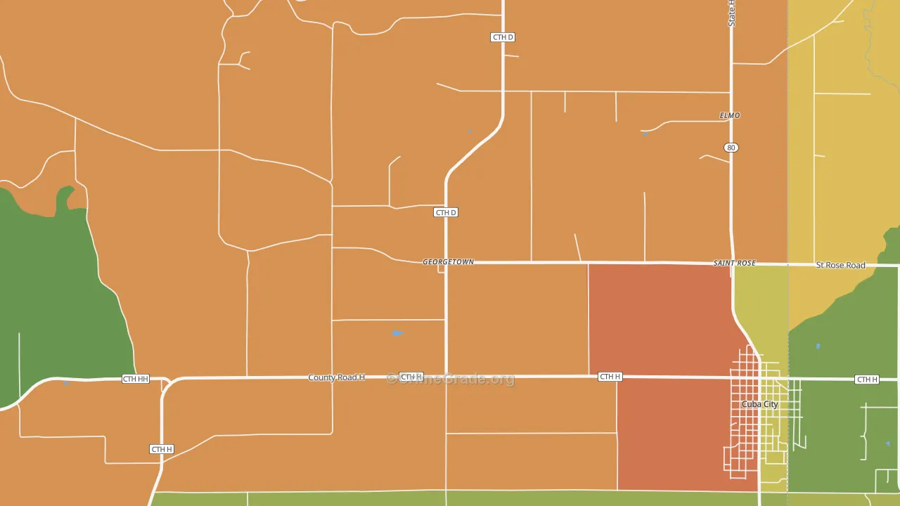 Georgetown, WI Map of Robbery Rates
