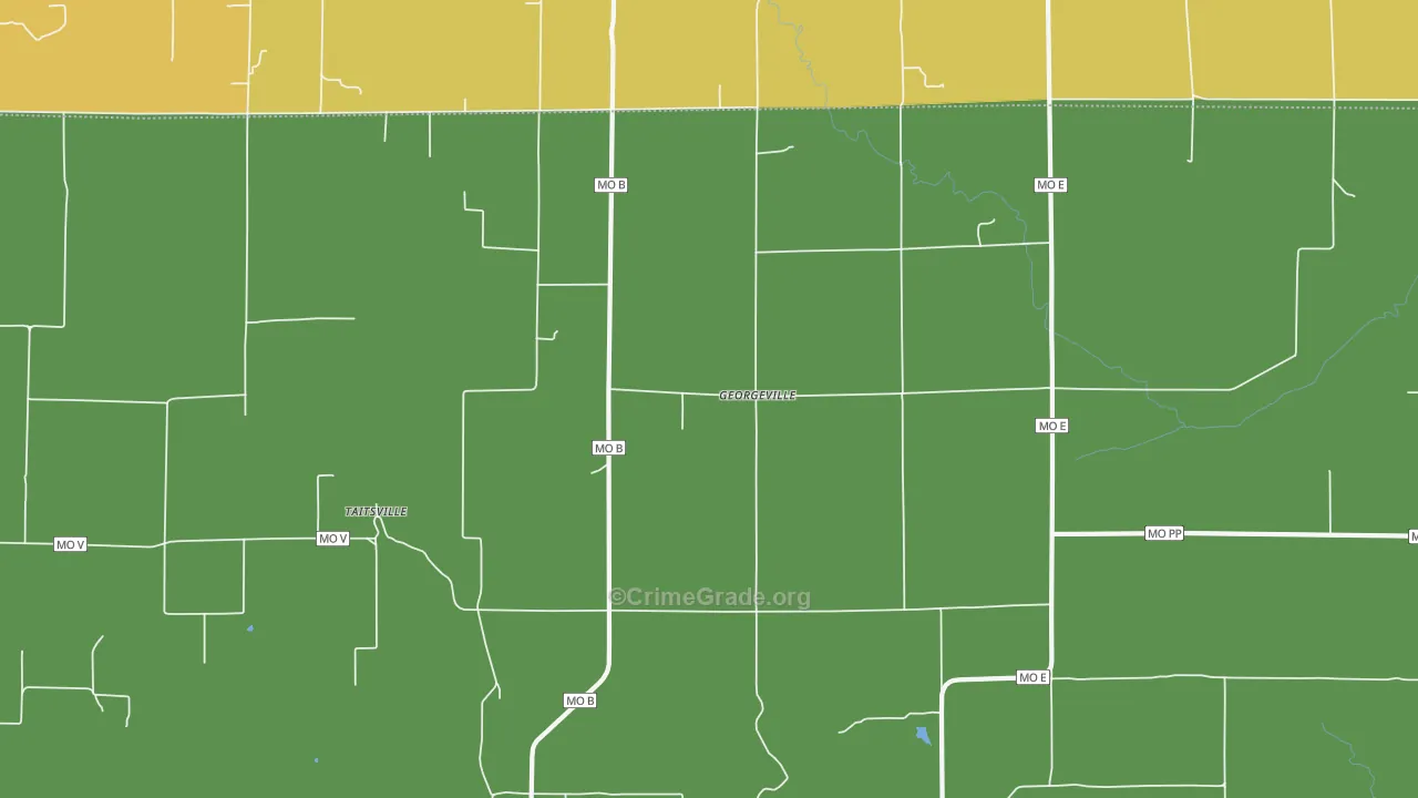 Georgeville, MO Map of Robbery Rates