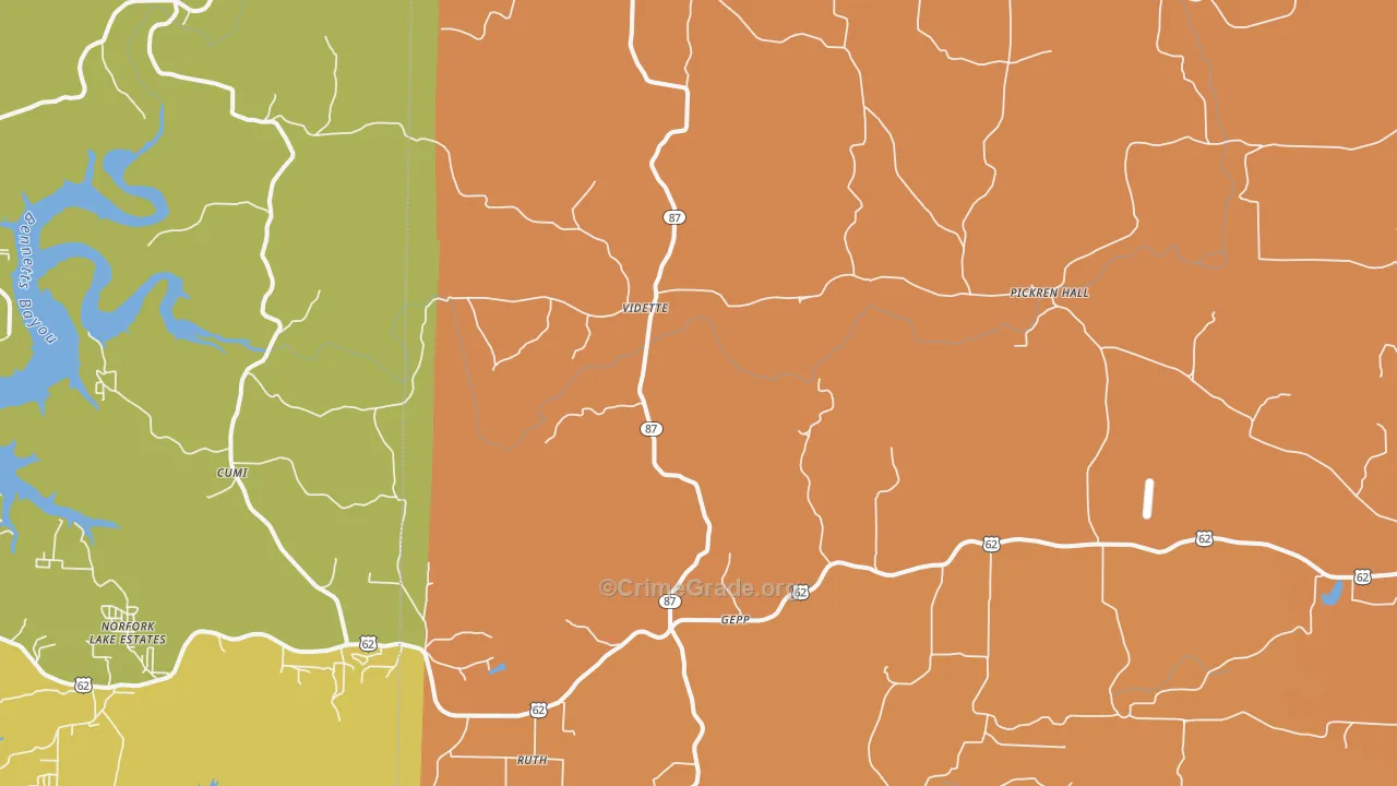 Gepp, AR Map of Robbery Rates