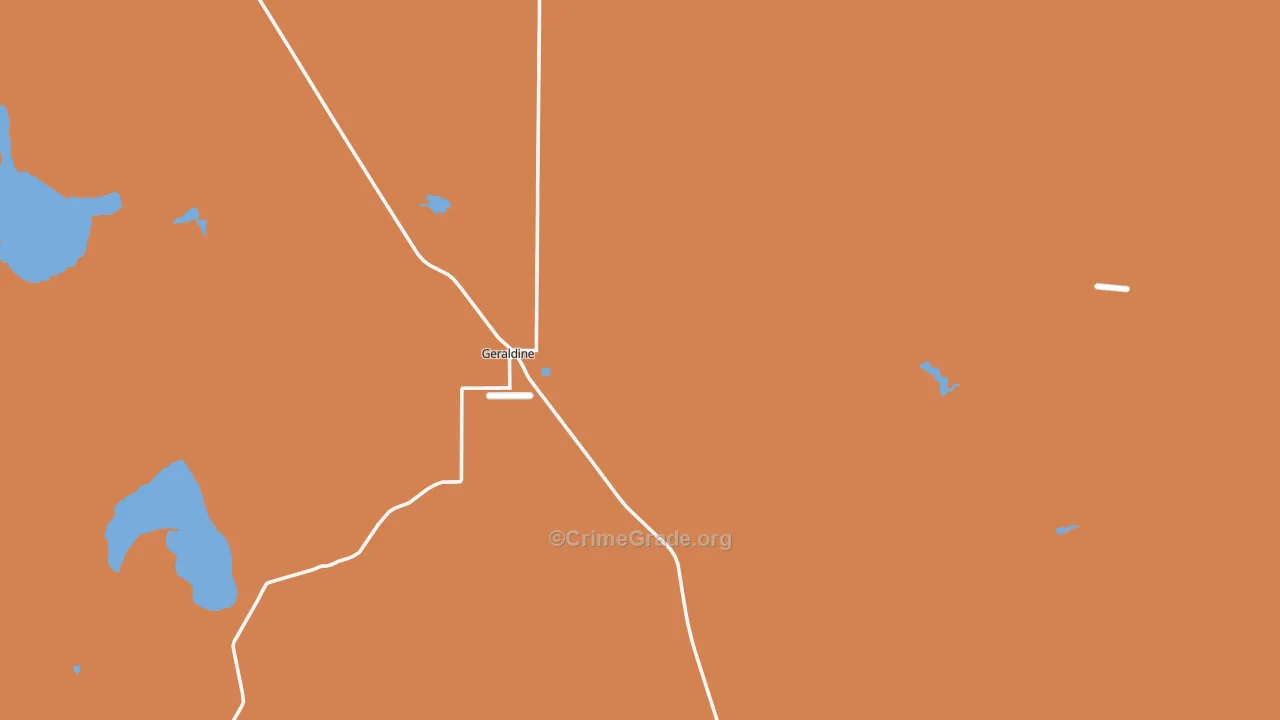 Geraldine, MT Map of Robbery Rates