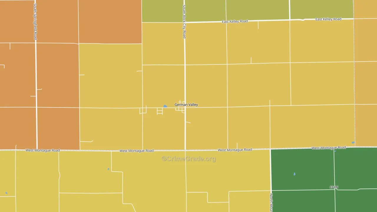 German Valley, IL Map of Robbery Rates