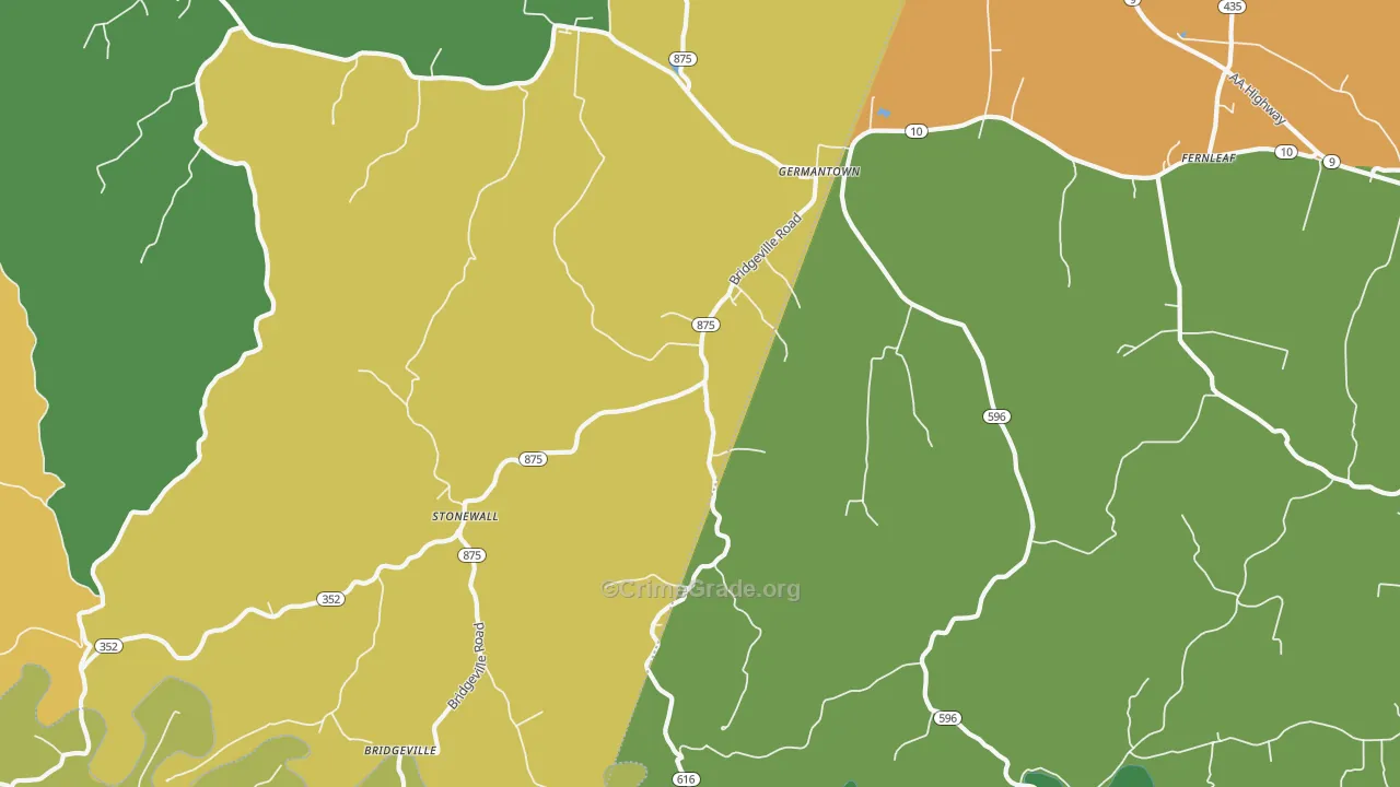 Germantown, KY Map of Robbery Rates