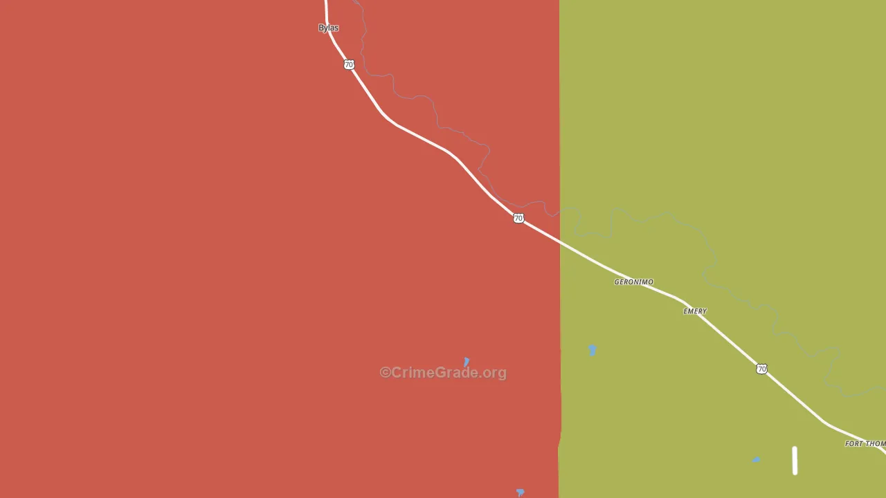 Geronimo, AZ Map of Robbery Rates
