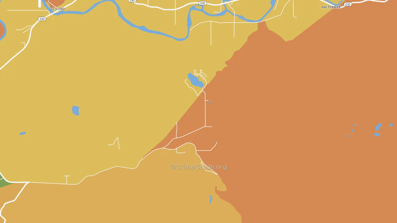 Getchell, WA Map of Robbery Rates