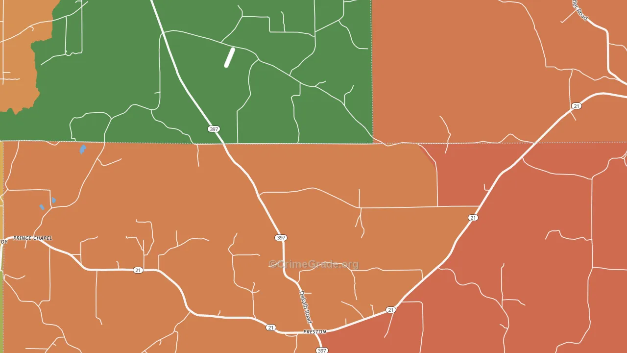 Gholson, MS Map of Robbery Rates