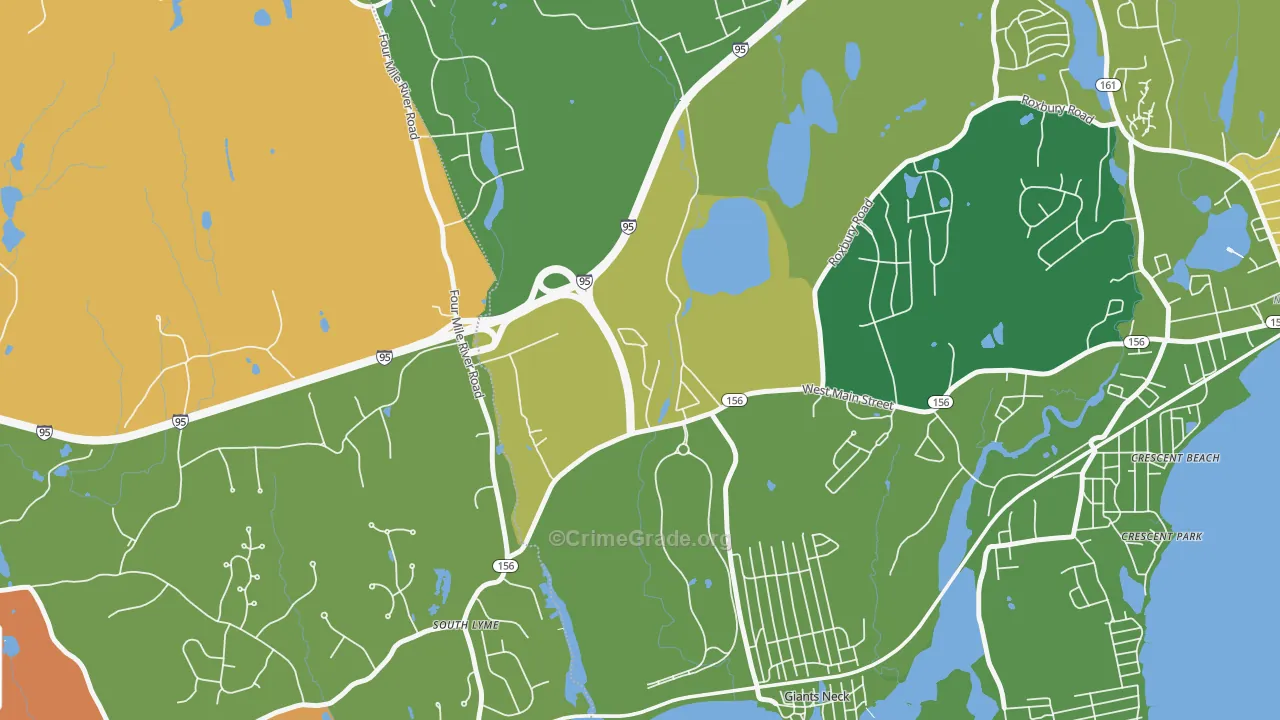 Giants Neck, CT Map of Robbery Rates