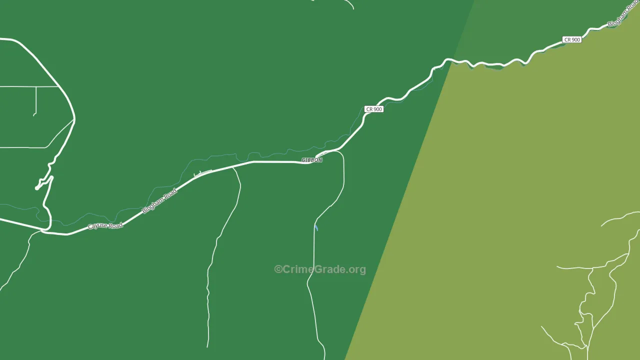 Gibbon, OR Map of Robbery Rates