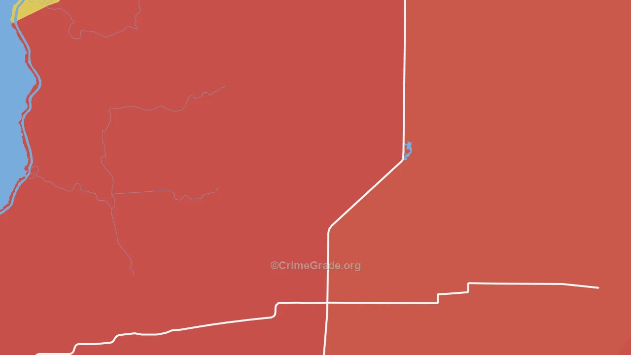 Gibbstown, LA Map of Robbery Rates