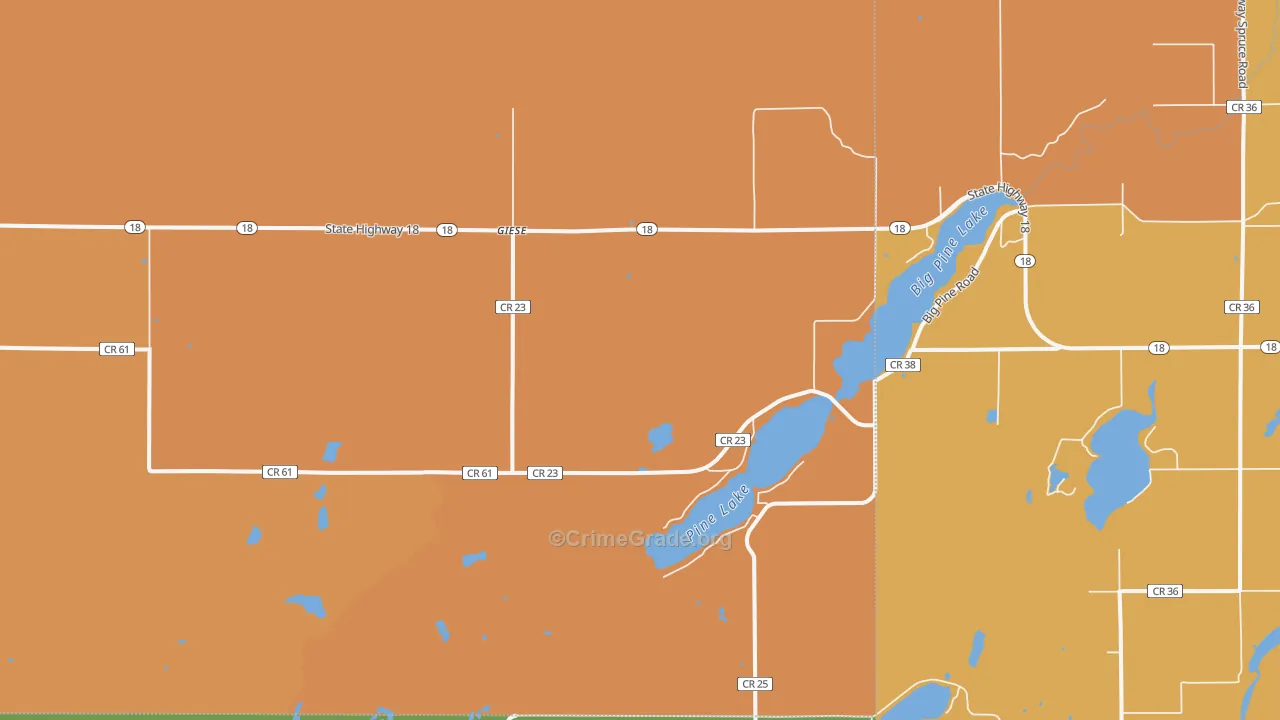 Giese, MN Map of Robbery Rates