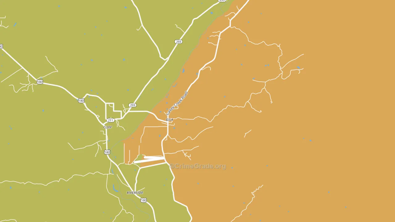 Gila, NM Map of Robbery Rates
