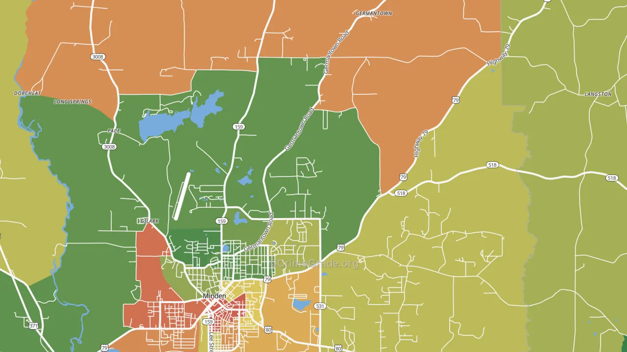 Gilark, LA Map of Robbery Rates