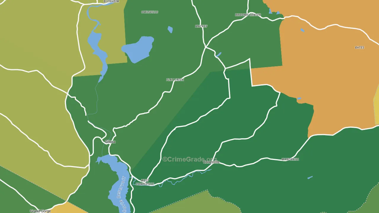 Gilboa, NY Map of Robbery Rates