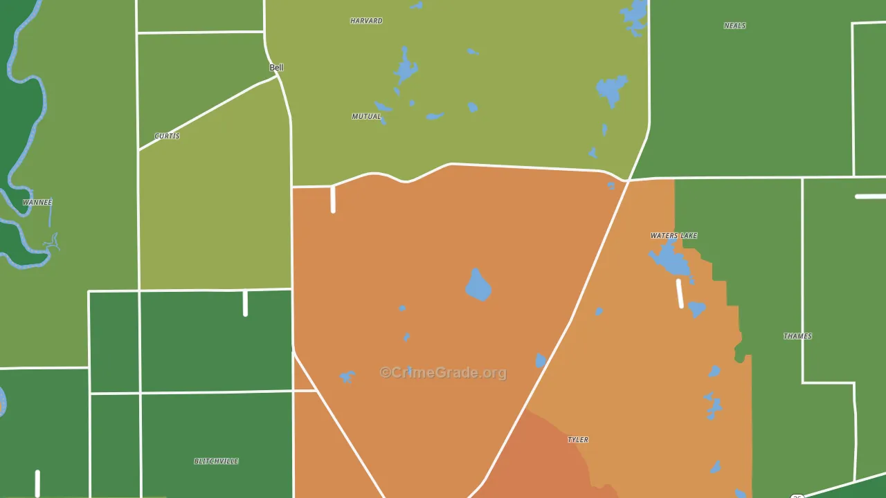 Gilchrist County, FL Map of Robbery Rates