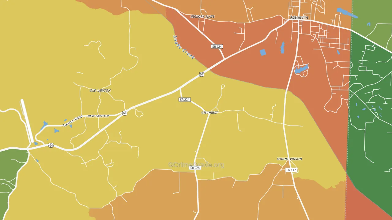 Gilchrist, TN Map of Robbery Rates